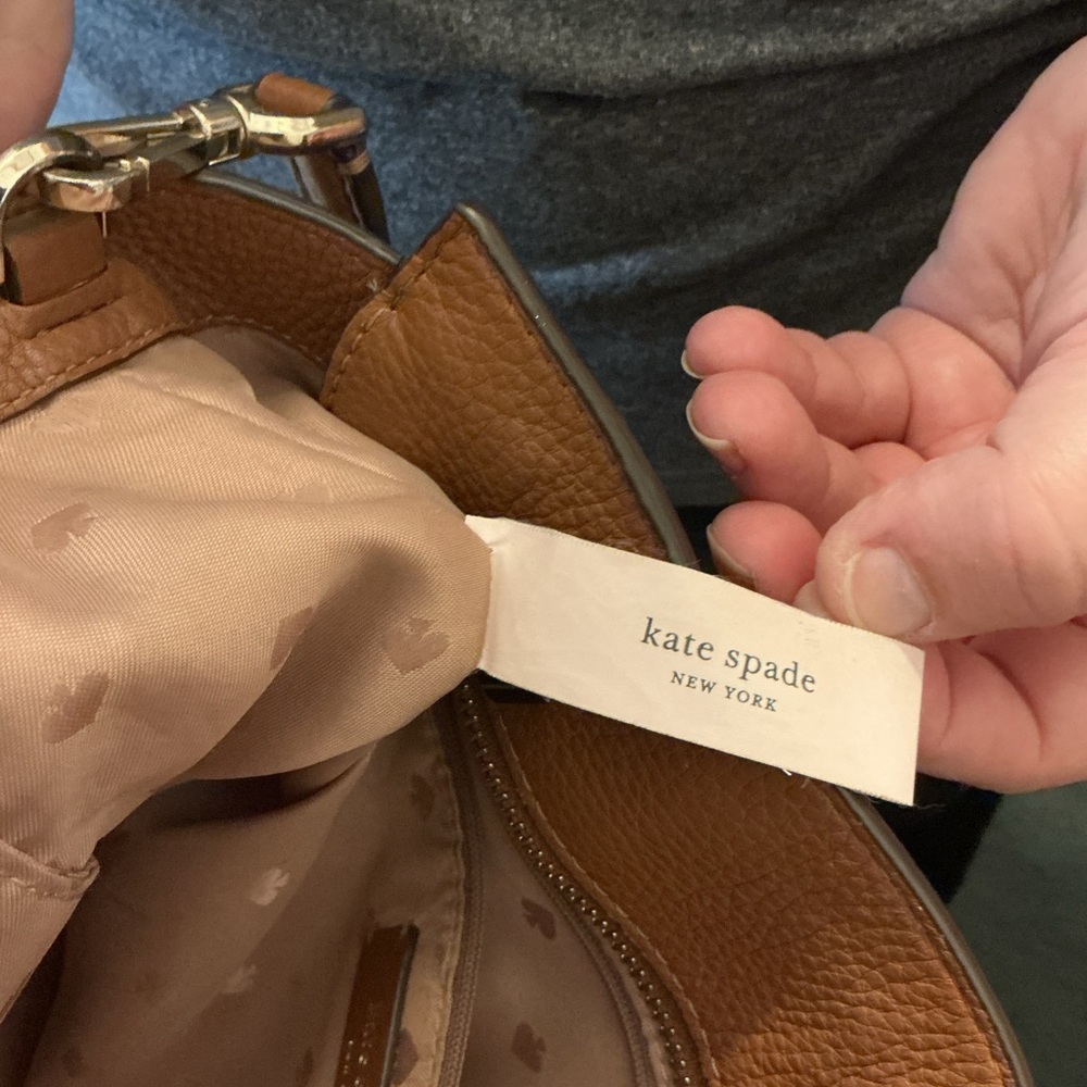 Kate Spade Brown Pebbled Leather Satchel Crossbody Tote - Picture 4 of 5